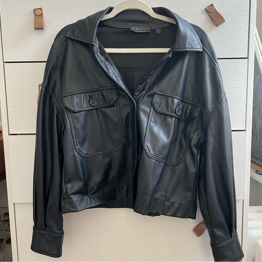 Oversized faux leather jacket